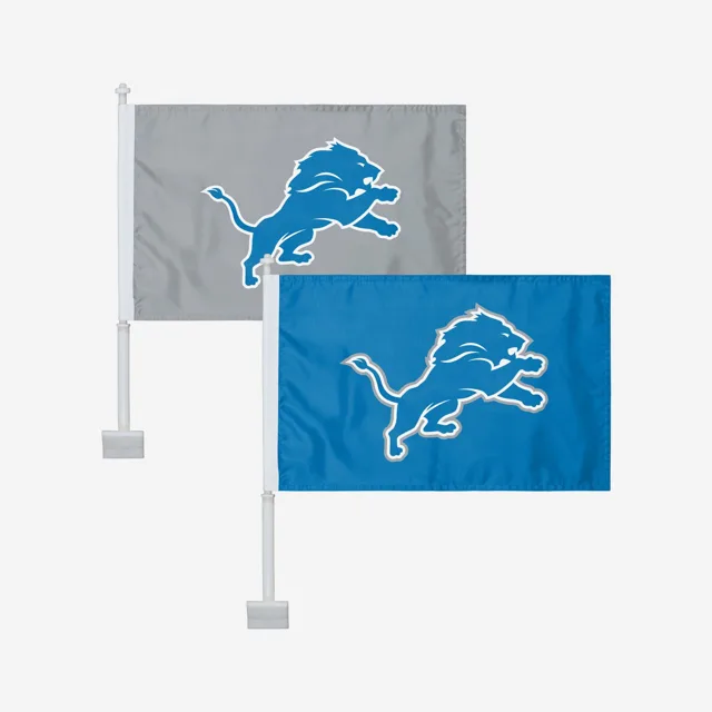 Detroit Lions Lot de 2 drapeaux de voiture solides