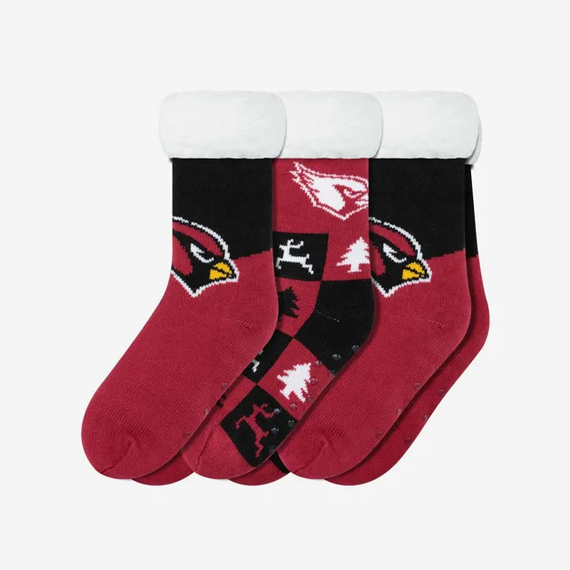 Arizona Cardinals Lot de 3 paires de chaussettes pantoufles Fan Footy pour femmes