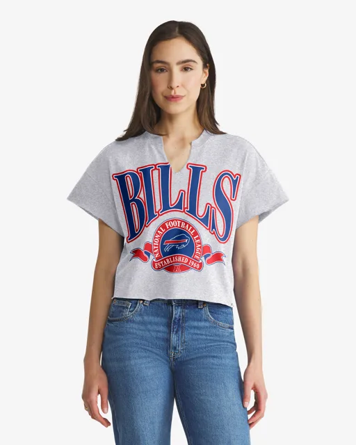 Buffalo Bills BANNERS OUT '47 T-shirt surdimensionné à col cranté pour femmes