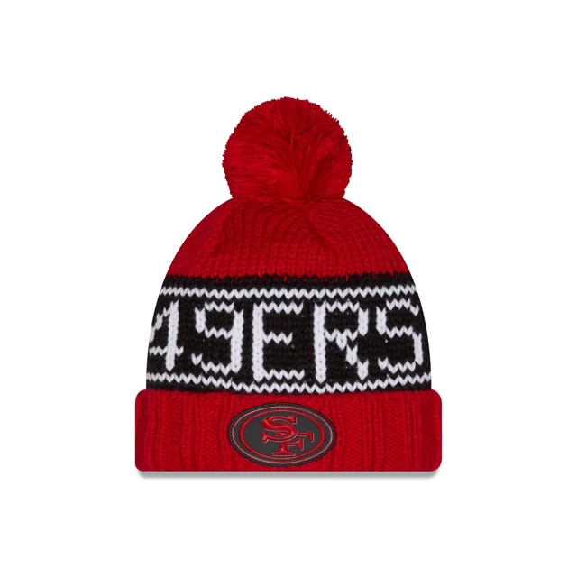 San Francisco 49ers 2026 Sideline Bonnet en tricot à pompon pour temps froid pour femmes