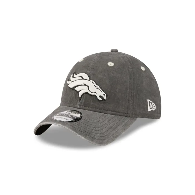 Denver Broncos Chapeau réglable en coton noir lavé 9TWENTY
