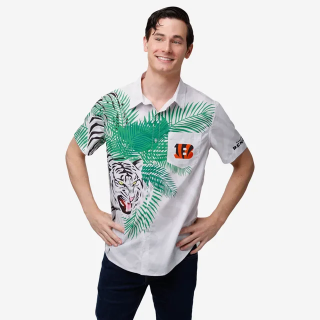 Cincinnati Bengals Chemise boutonnée à rayures blanches