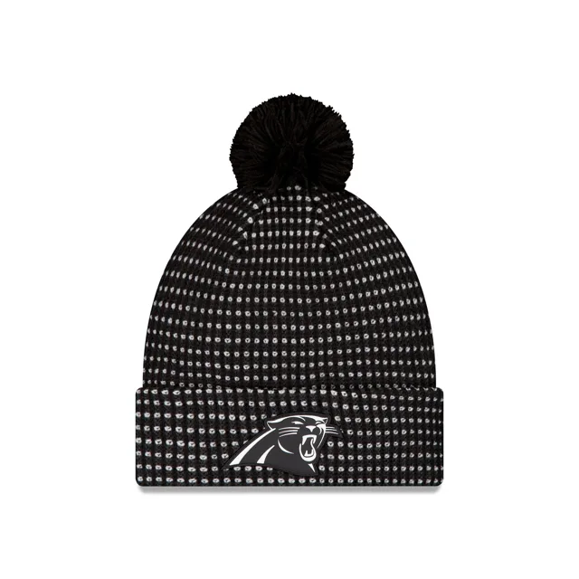 Carolina Panthers 2026 Sideline Bonnet en tricot à pompon noir pour temps froid