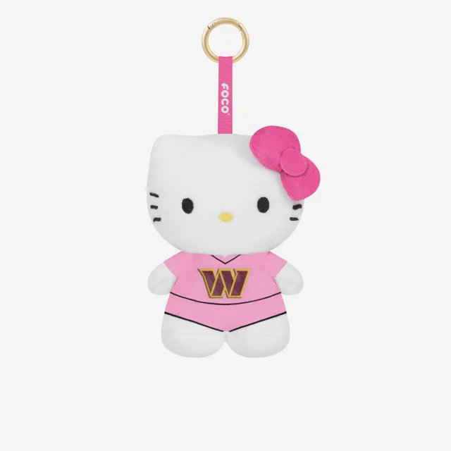 Washington Commanders Porte-clés en peluche Hello Kitty® rose avec breloque de sac