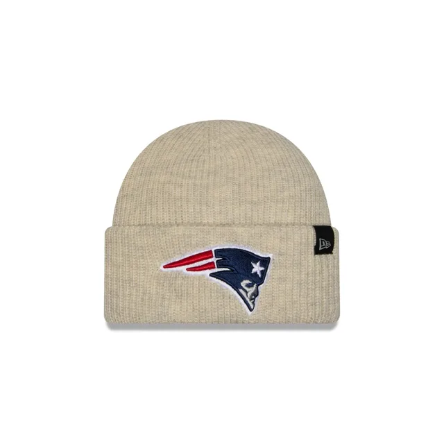 New England Patriots Bonnet en laine gris chiné à revers court