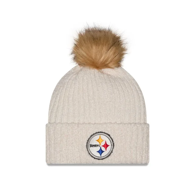 Pittsburgh Steelers Bonnet en tricot à pompon en lin Sandy pour femme