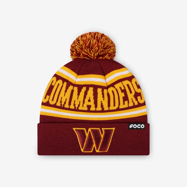 Bonnet à pompon avec logo principal Washington Commanders