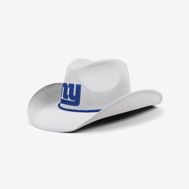 New York Giants Chapeau de cowboy avec logo en strass blanc