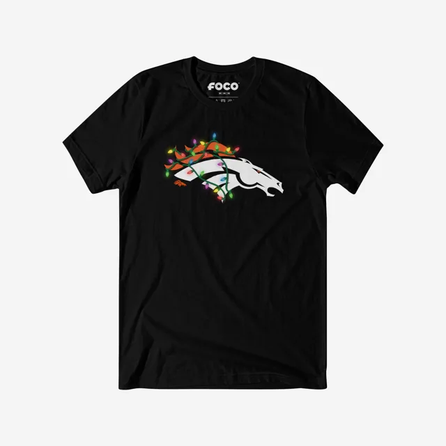 Denver Broncos T-shirt avec logo principal Holiday Lights
