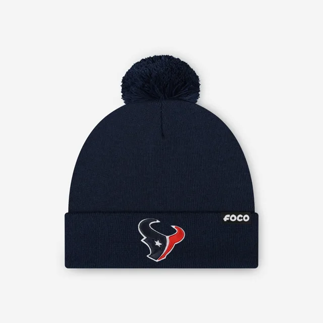 Bonnet à pompon avec logo principal Houston Texans Basic
