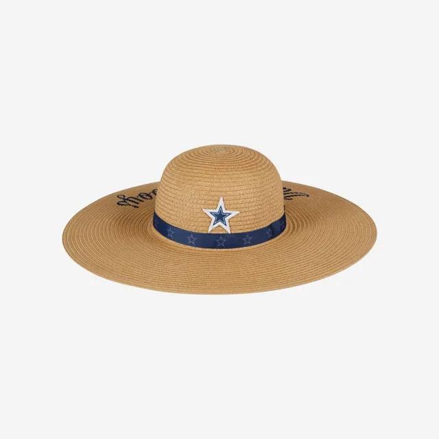 Dallas Cowboys Chapeau de paille de plage avec mot-symbole pour femme
