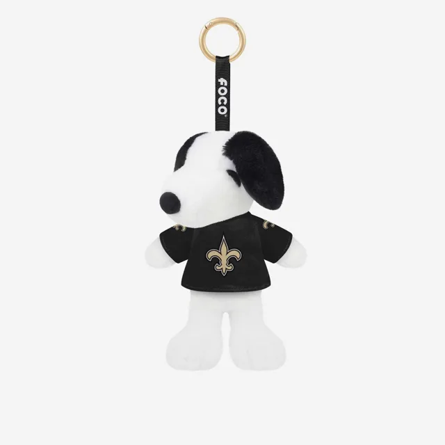 New Orleans Saints Porte-clés en peluche Snoopy Peanuts avec breloque pour sac