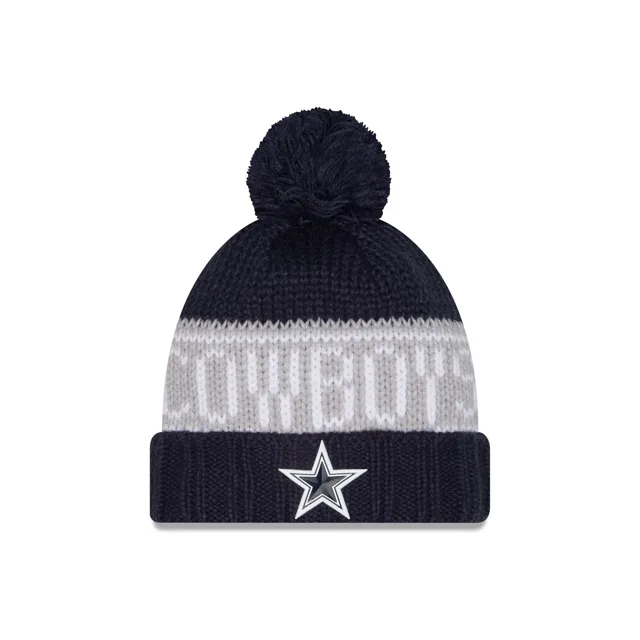 Dallas Cowboys 2026 Sideline Bonnet en tricot à pompon pour temps froid pour femmes