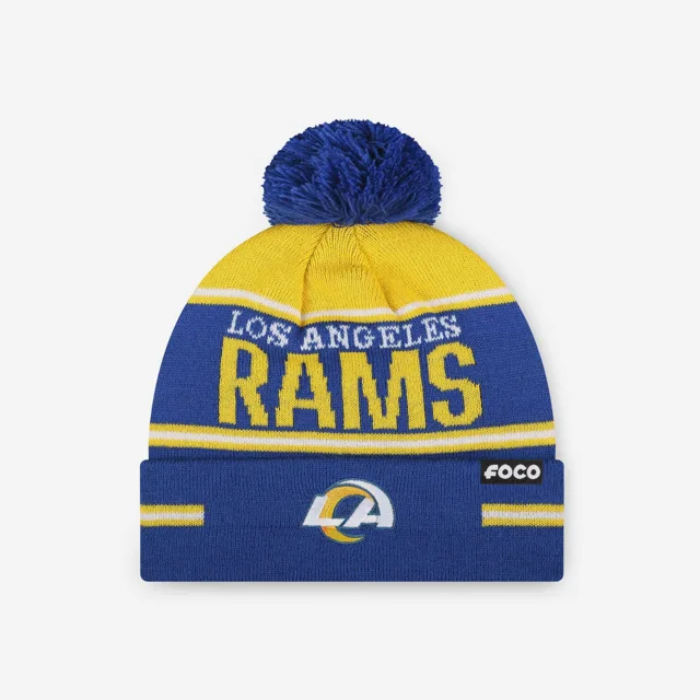Los Angeles Rams Bonnet à pompon à rayures et gros mot
