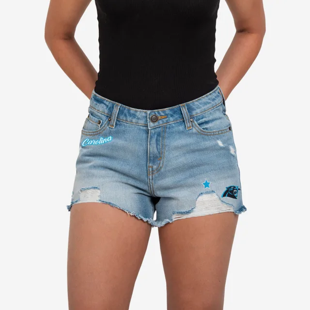 Carolina Panthers Short en jean avec logo de l'équipe pour femme
