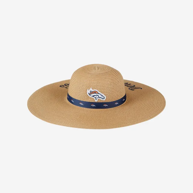 Denver Broncos Chapeau de paille de plage avec mot-symbole pour femme