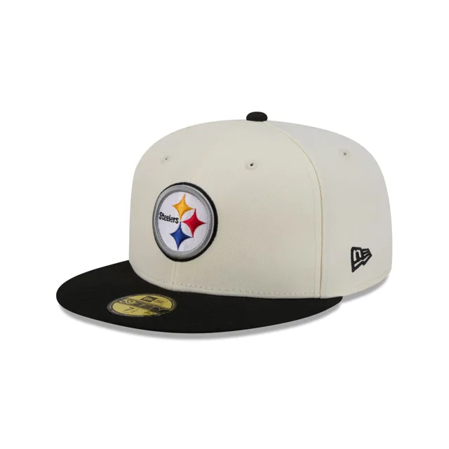 Pittsburgh Steelers Casquette ajustée Basic 59FIFTY Chrome Blanc
