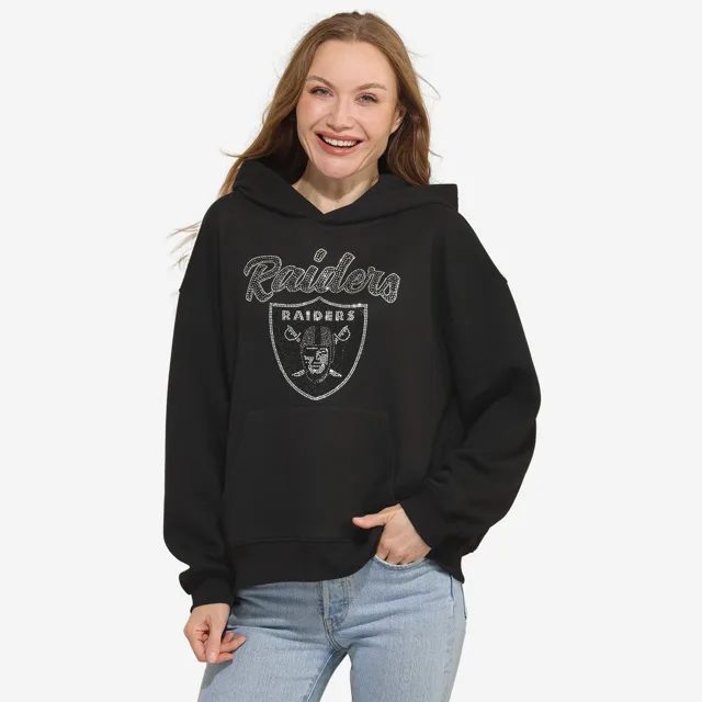 Las Vegas Raiders Sweat à capuche surdimensionné avec logo strass pour femme