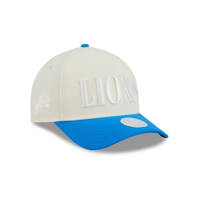 Detroit Lions Casquette Snapback 9FORTY M-Crown A-Frame bicolore chromée pour femmes