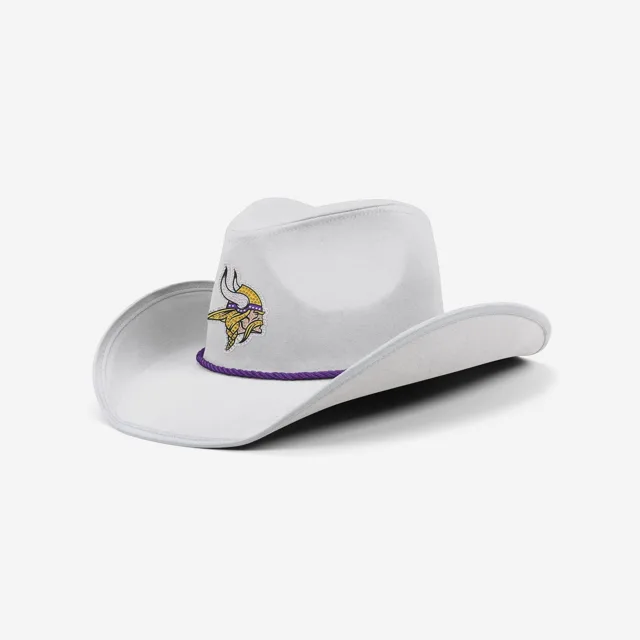 Minnesota Vikings Chapeau de cowboy avec logo en strass blanc