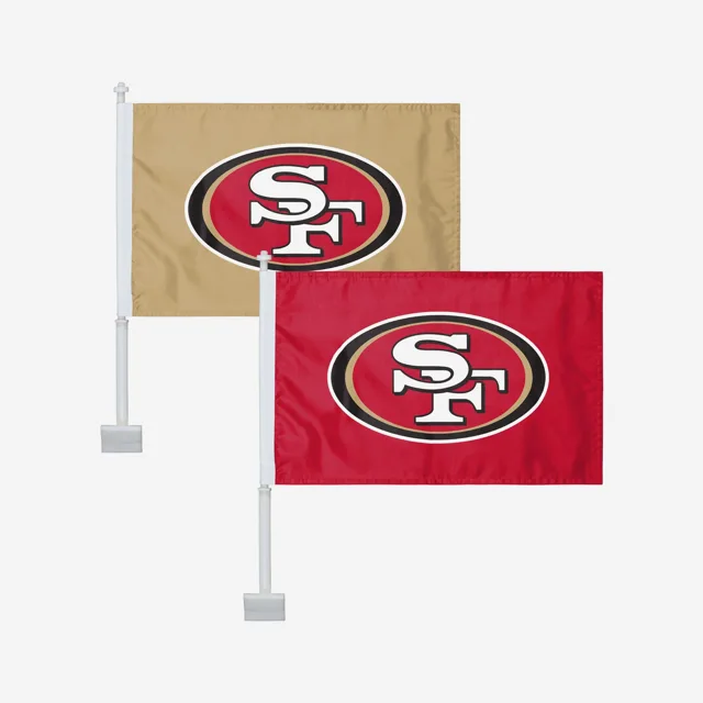 San Francisco 49ers Lot de 2 drapeaux de voiture solides