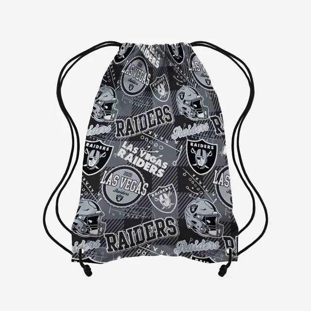 Las Vegas Raiders Sac à dos à cordon imprimé à répétition thématique