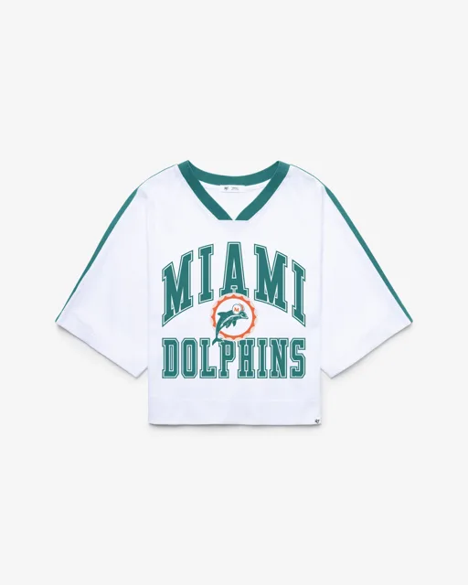 Miami Dolphins HISTORIQUE BIG OVERARCH '47 FEMME DROP NEEDLE RAGLAN JERSEY