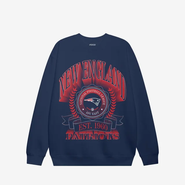 New England Patriots Sweat-shirt à col rond avec écusson de bannière