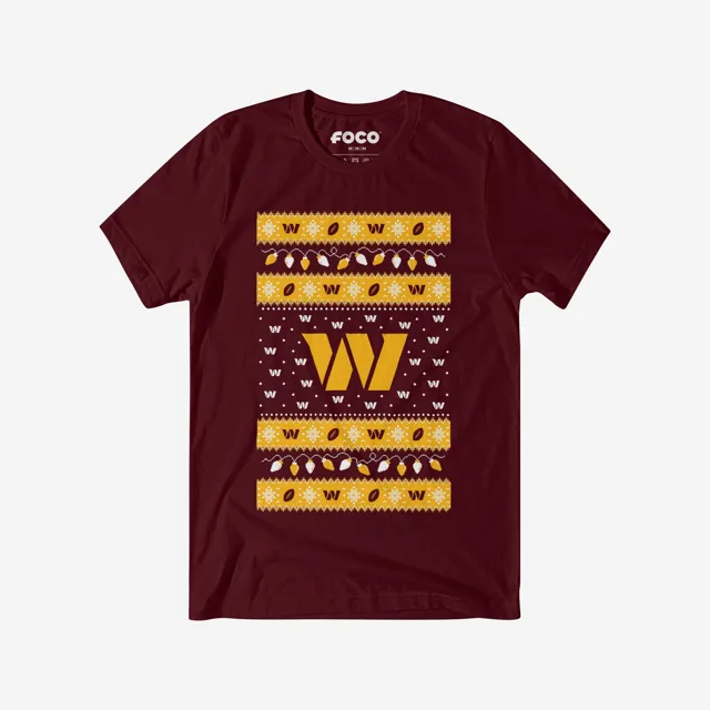 Washington Commanders T-shirt pull lumières de Noël