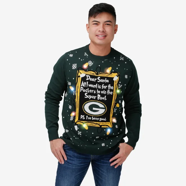 Green Bay Packers Pull lumineux Cher Père Noël