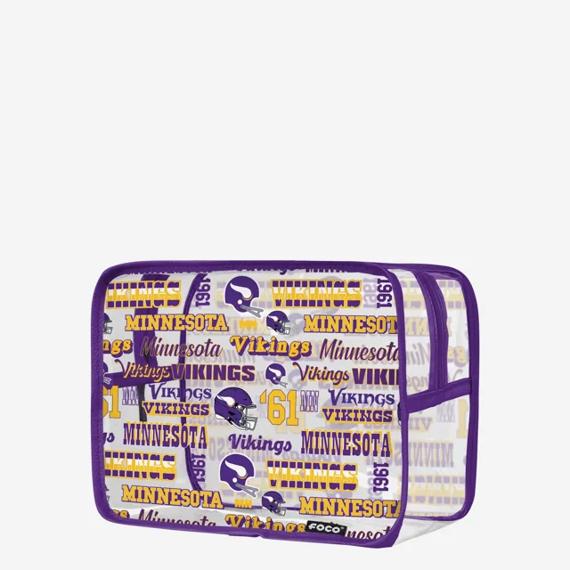 Minnesota Vikings Répéter Trousse à maquillage transparente à imprimé rétro