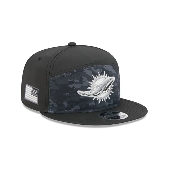 Miami Dolphins 2026 Salut au service Panneau divisé 9FIFTY Snapback Hat