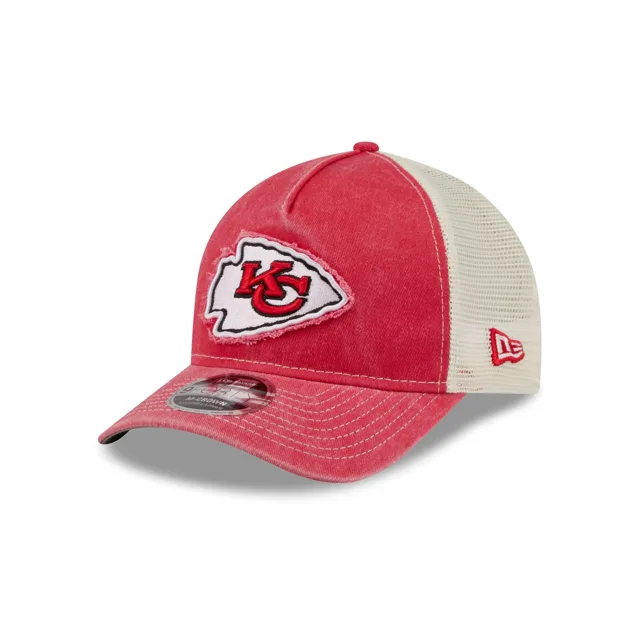 Kansas City Chiefs Casquette de camionneur à cadre en A avec logo effiloché 9FORTY M-Crown