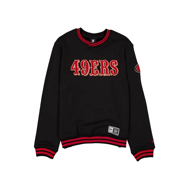 San Francisco 49ers Throwback Boucle Noir Crewneck