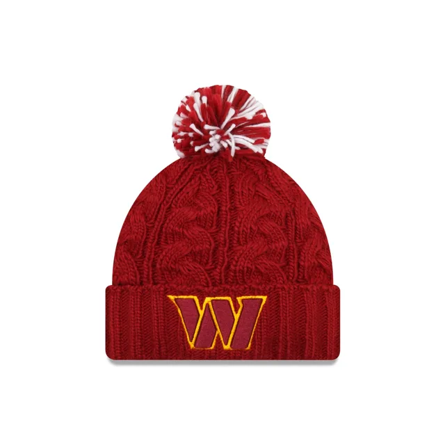 Washington Commanders Cosy Cable Bonnet en tricot à pompon pour femme