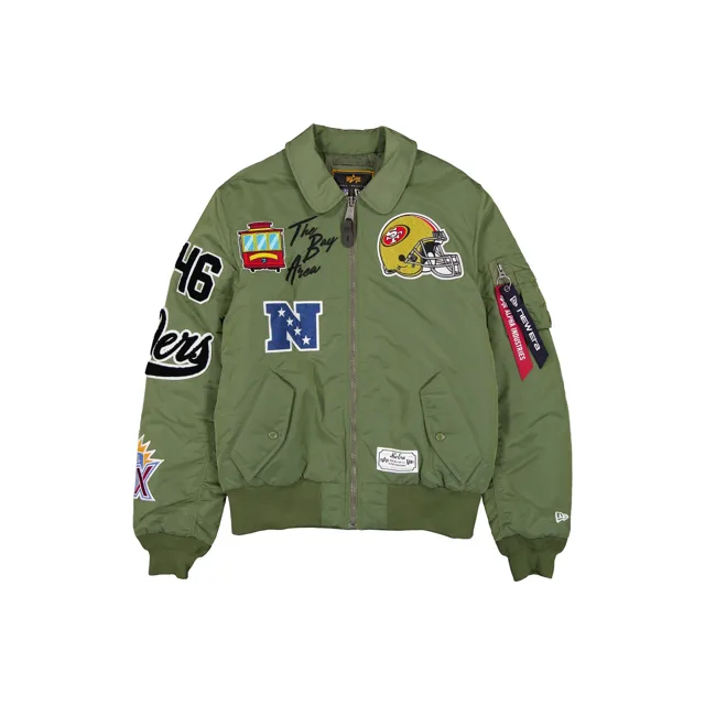 Veste de vol Alpha Industries x San Francisco 49ers Sage Green MA-1