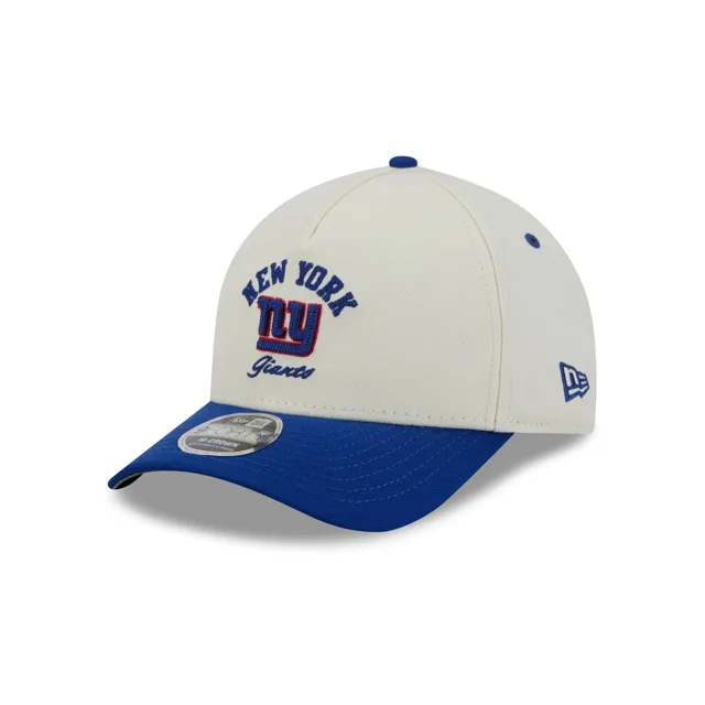New York Giants Casquette Snapback 9FORTY M-Crown A-Frame Graphique Arqué Chrome Blanc