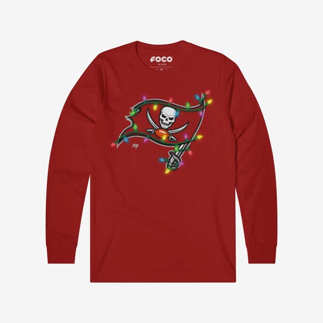 Tampa Bay Buccaneers T-shirt à manches longues avec logo principal Holiday Lights