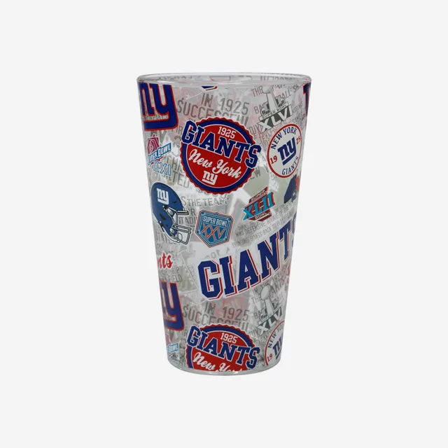 New York Giants Verre à pinte imprimé historique