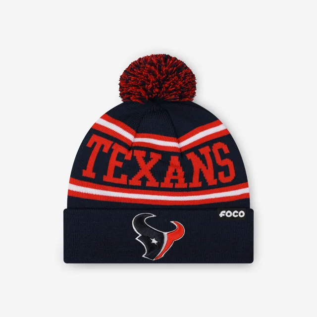 Bonnet à pompon avec logo principal Houston Texans