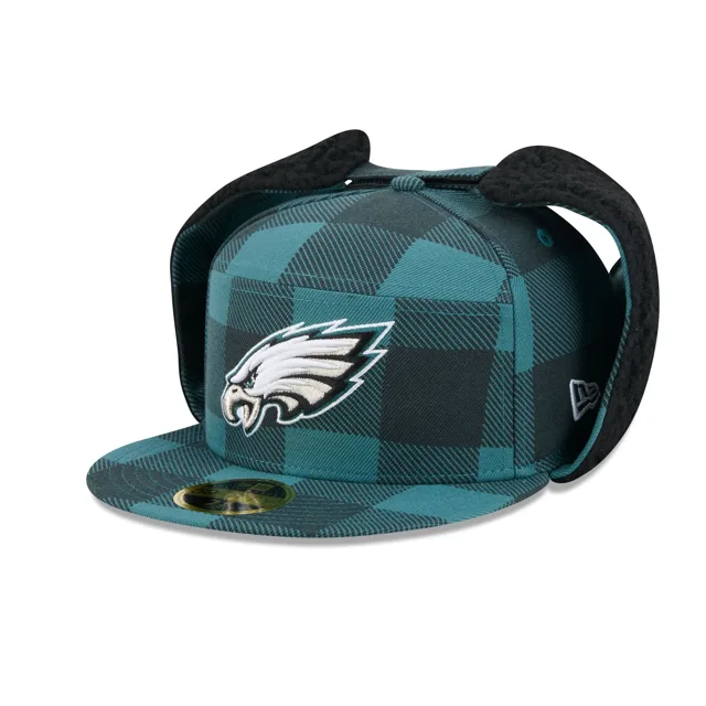 Philadelphia Eagles Chapeau ajusté à panneau fendu avec oreilles de chien 59FIFTY