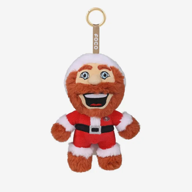San Francisco 49ers Porte-clés en peluche mascotte Père Noël avec breloque pour sac