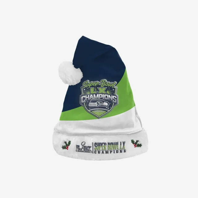 Seattle Seahawks Bonnet de Père Noël Champions du Super Bowl LX