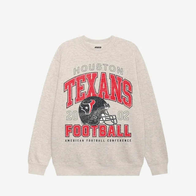 Sweat-shirt universitaire à col rond Houston Texans