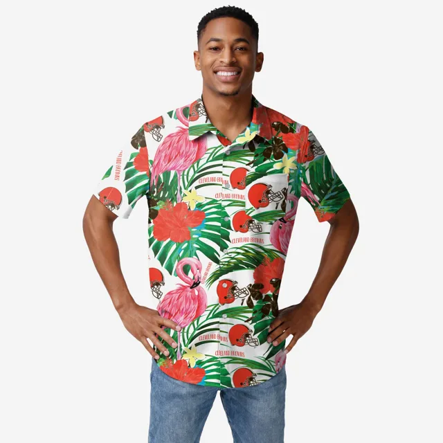Cleveland Browns Chemise boutonnée flamant rose