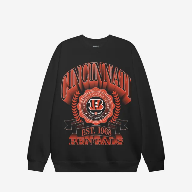 Cincinnati Bengals Sweat-shirt à col rond avec écusson de bannière