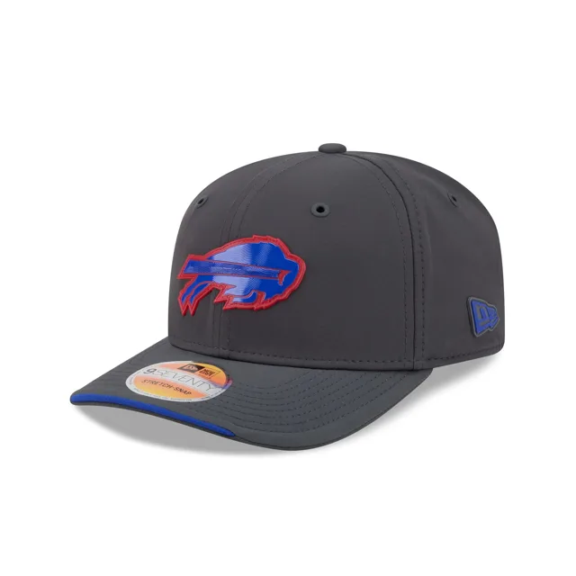 Buffalo Bills 2026 Sideline Gris 9SEVENTY Chapeau extensible à bouton-pression