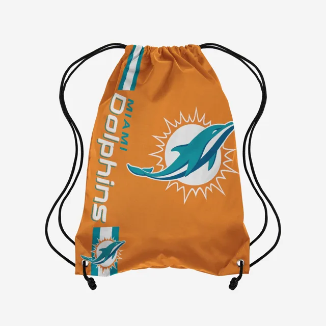 Miami Dolphins Sac à dos à cordon de serrage avec grand logo de couleur alternative orange