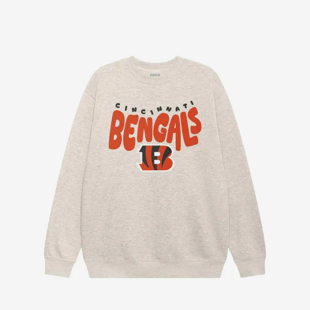 Sweat-shirt à col rond bulle Cincinnati Bengals