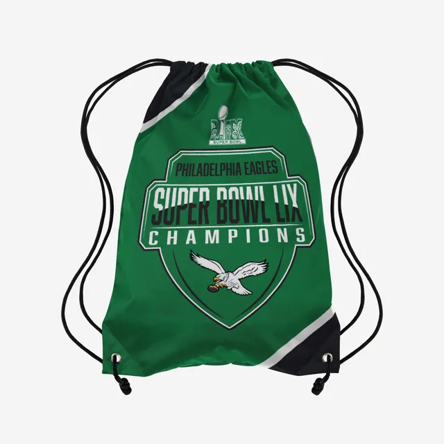 Philadelphia Eagles Sac à dos à cordon vert Kelly Champions du Super Bowl LIX